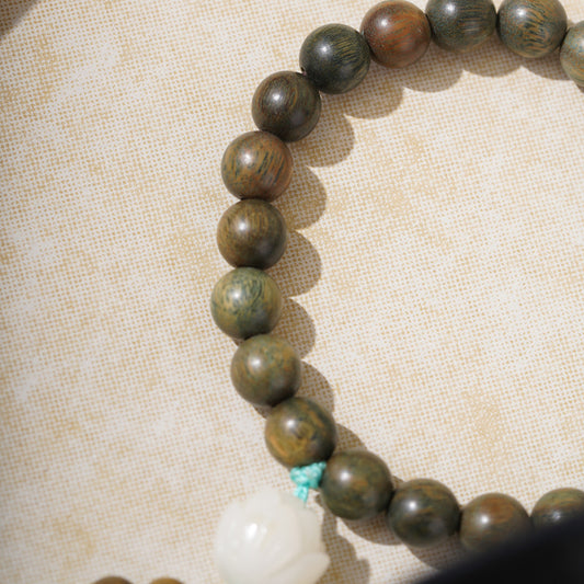 Argentine green sandalwood bracelet diy lotus pendant style, size 0.8, men's and women's cultural play sandalwood cultural play single circle